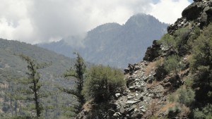 Iron Mountain as seen from the East Fork of the San Gabriel River, just downstream from Mine Gulch campsite.